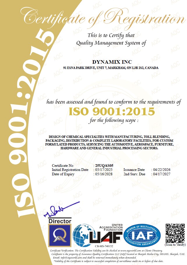 ISO Certificate Updated April 2026